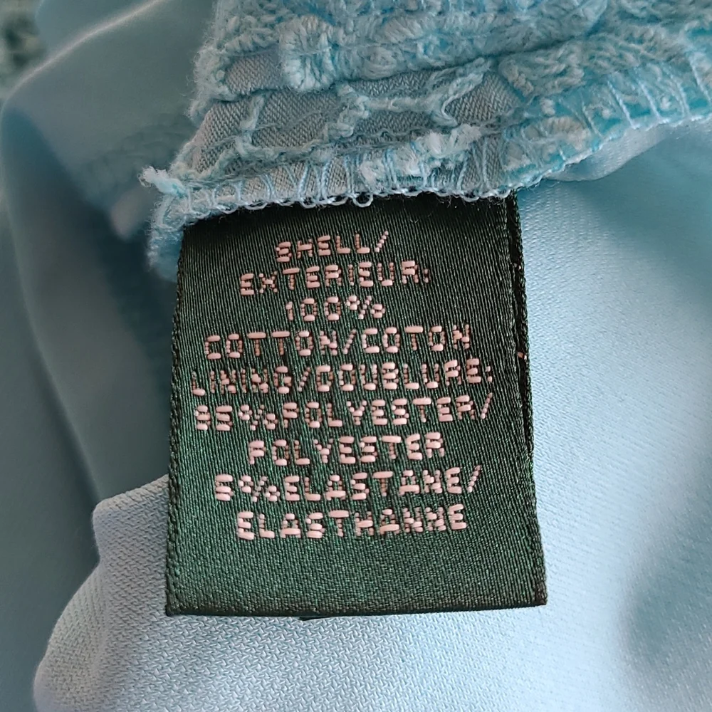 Ralph Lauren Light Blue Lace Shift Dress - Sz 16 - Picture 8 of 11